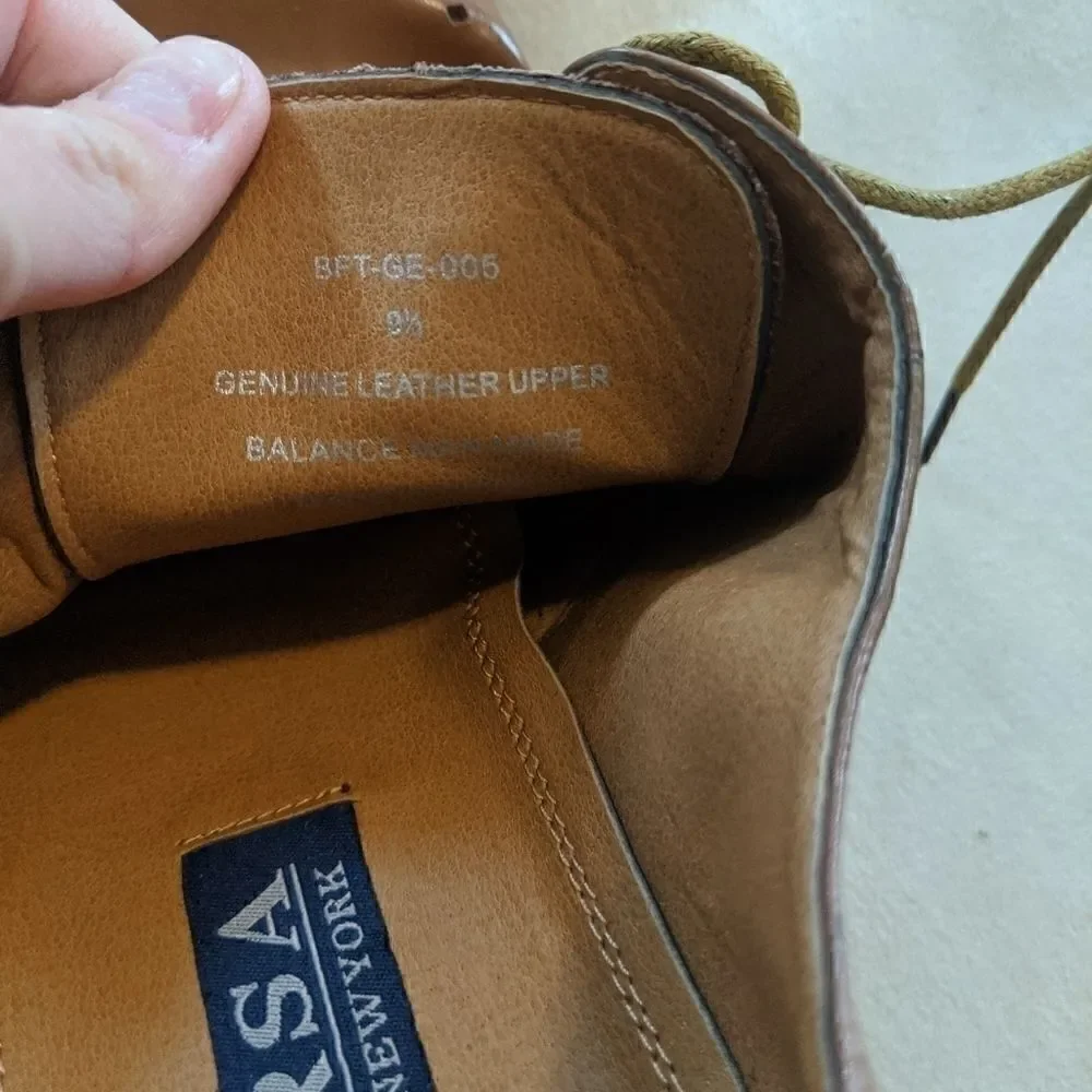 Versa cognac brown leather dress shoes Oxford 9.5